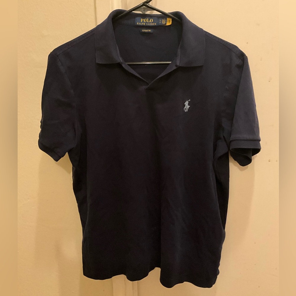 Polo Ralph Lauren Men's Dark Blue Polo Shirt Size S